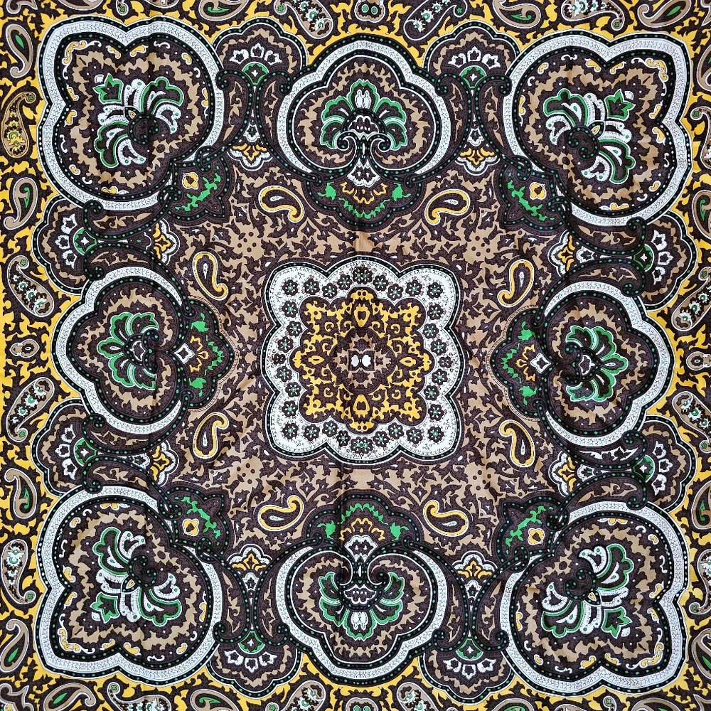 2012 Talbots 100% Silk Elegant Paisley Square Bandana 34